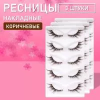 Коричневые накладные ресницы TZong 06 3 шт