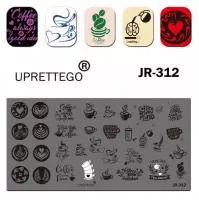 Пластина для стемпинга прямоугольная JR-312, 12*6см